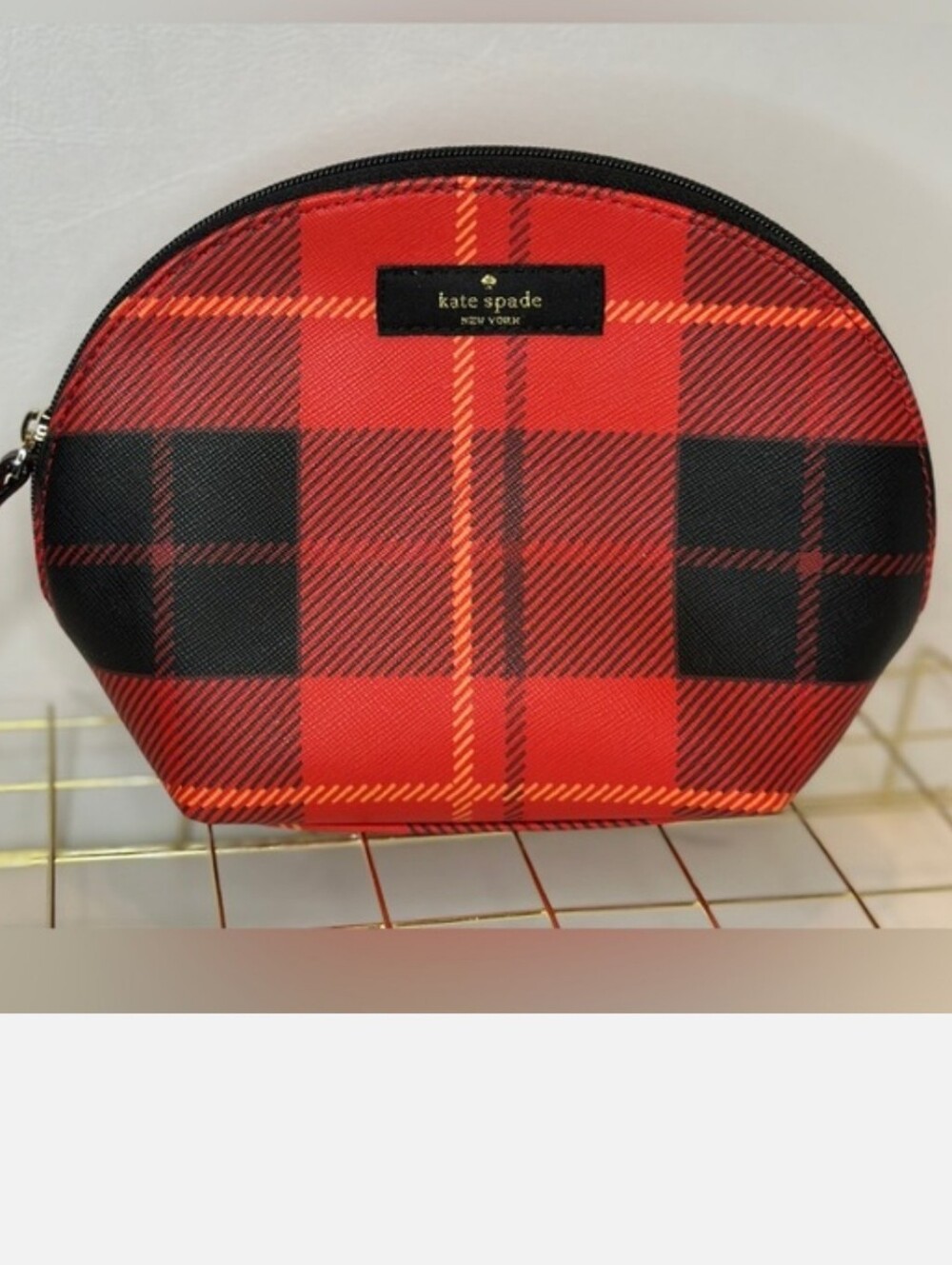 Kate Spade Newbury Lane Red Rachelle Plaid Satchel Wallet Make-up Bag Combo OS - Picture 13 of 16